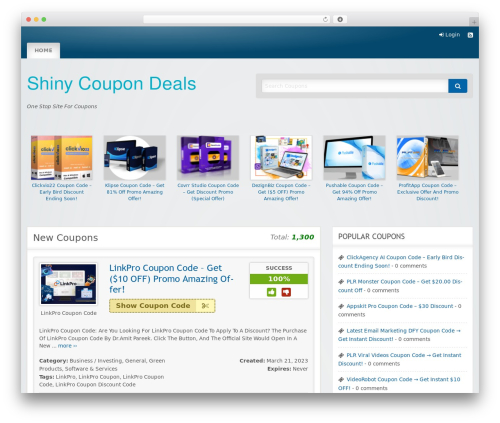 Clipper WordPress theme - shinycoupondeals.com