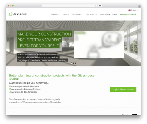 Glass House WordPress theme - glasshousebim.com
