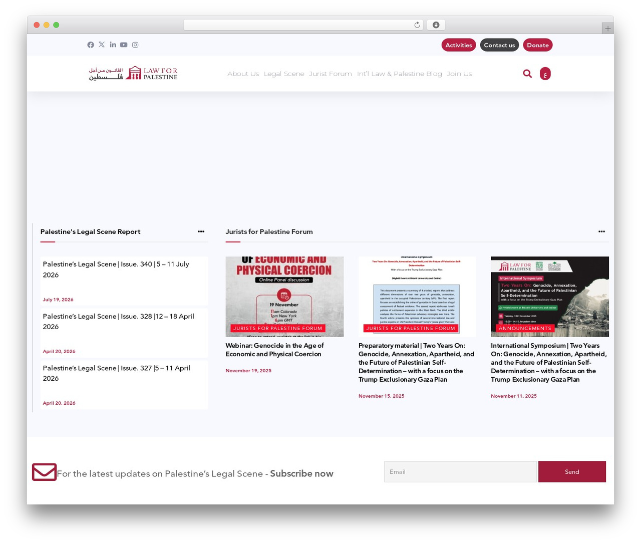 Hello Elementor WordPress theme - law4palestine.org
