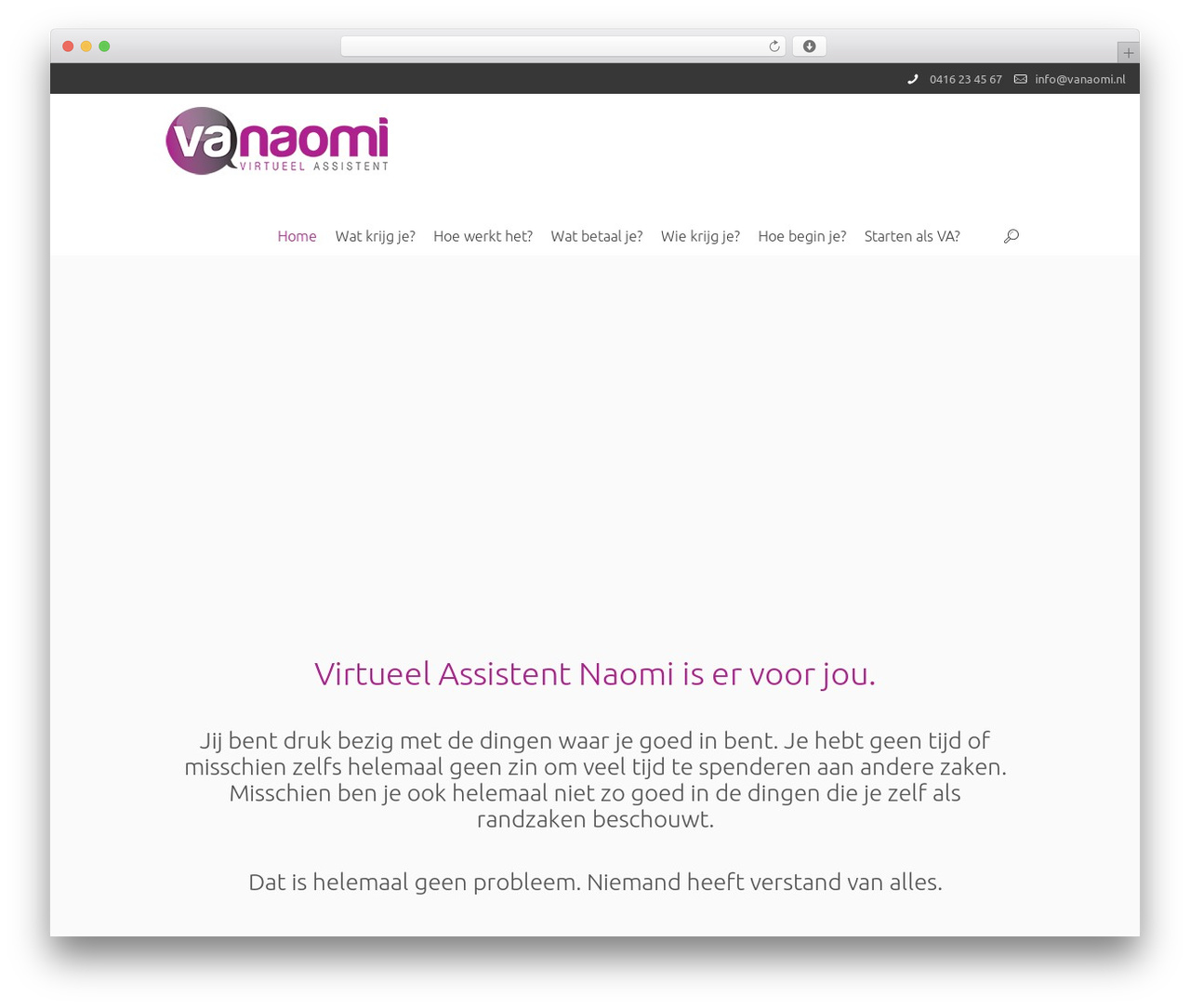 WordPress theme Cake - virtueelassistentnaomi.nl