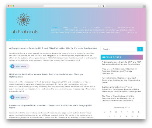 WordPress theme Web App - labprotocol.com