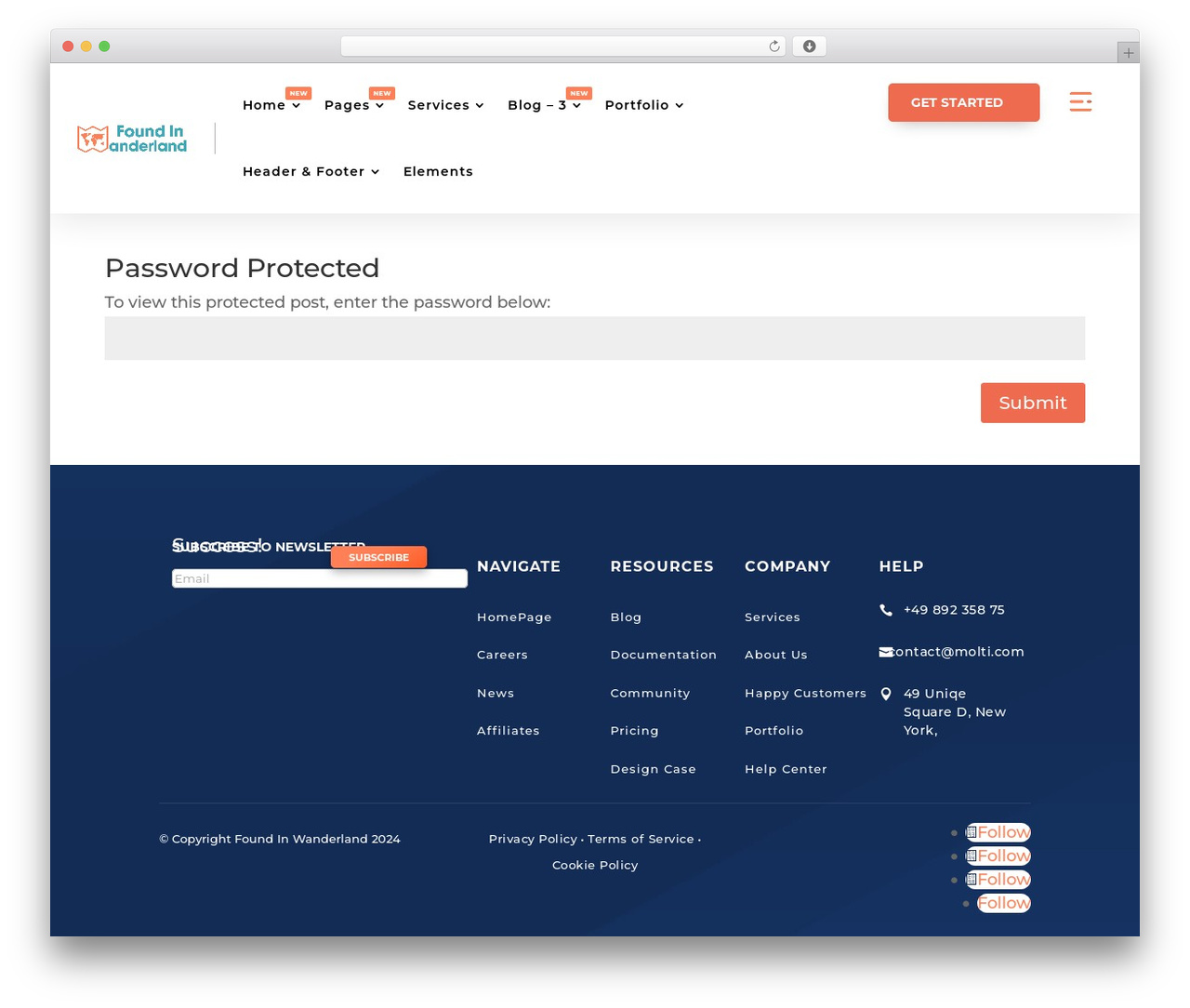 Molti WordPress theme - foundinwanderland.com