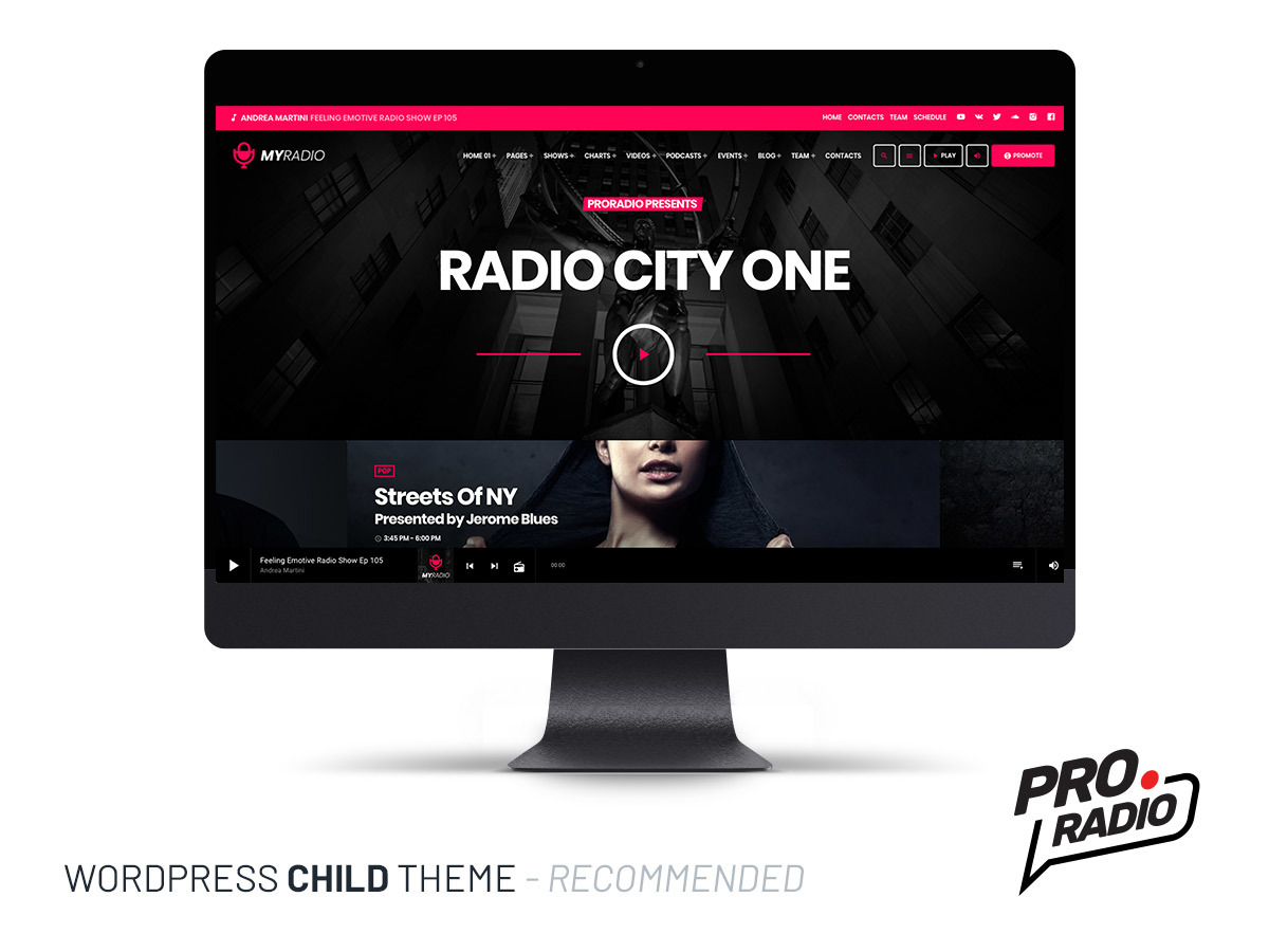 ProRadio Child premium WordPress theme