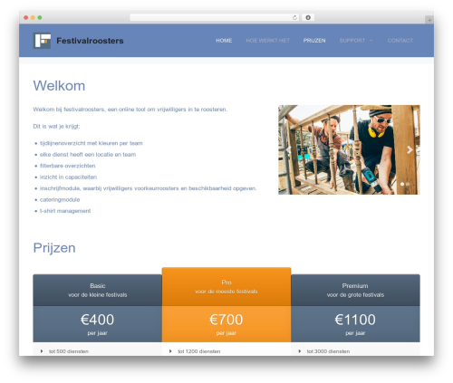 Theme WordPress GeneratePress - festivalroosters.nl