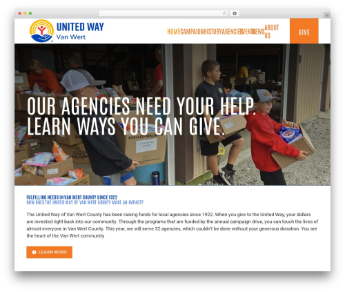 WordPress theme Impreza - unitedwayvanwert.org