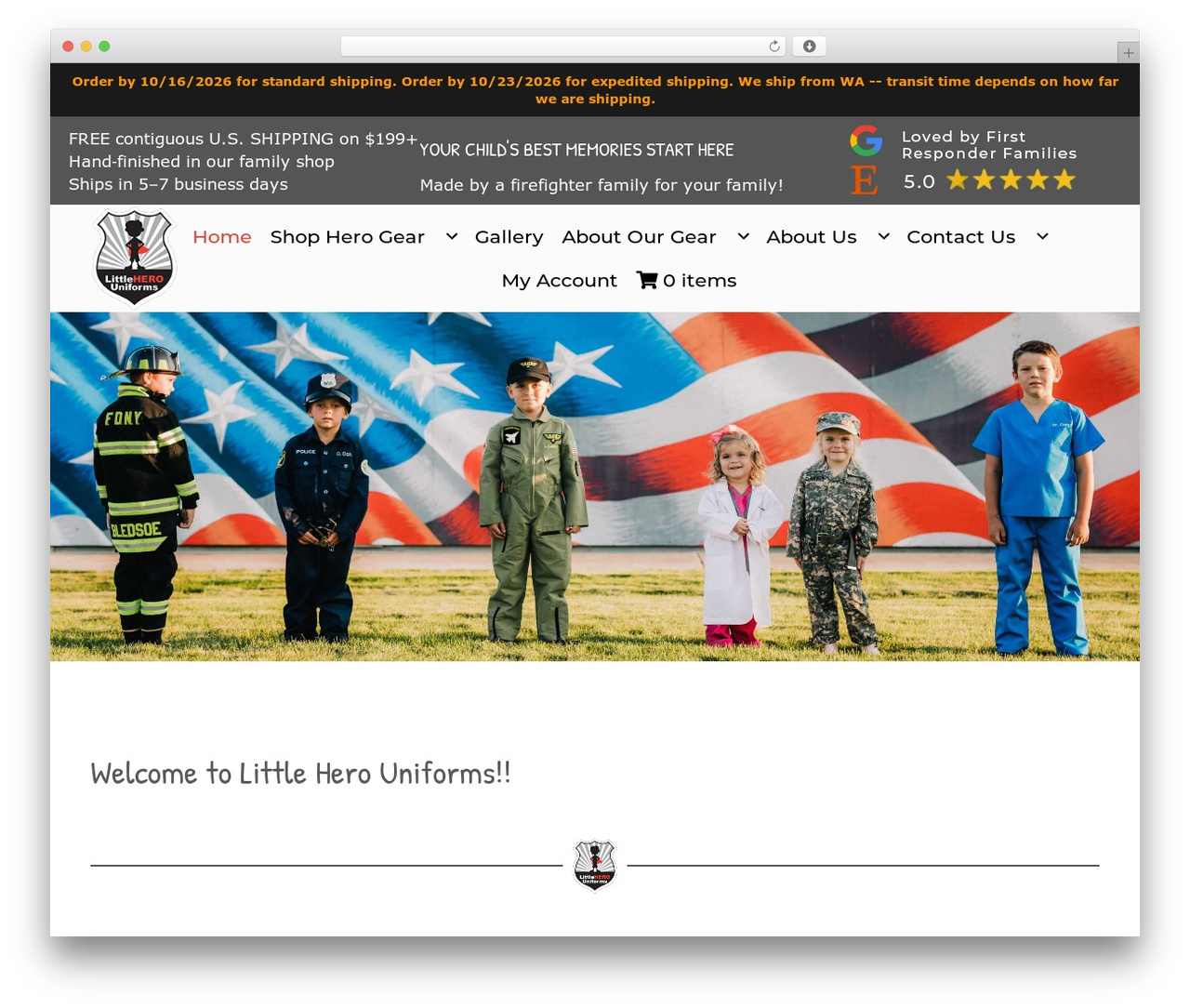 WordPress website theme Beaver Builder Theme - littleherouniforms.com